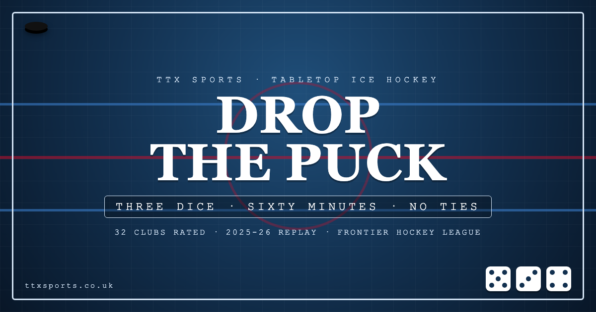 Drop the Puck - tabletop ice hockey, three dice, no ties